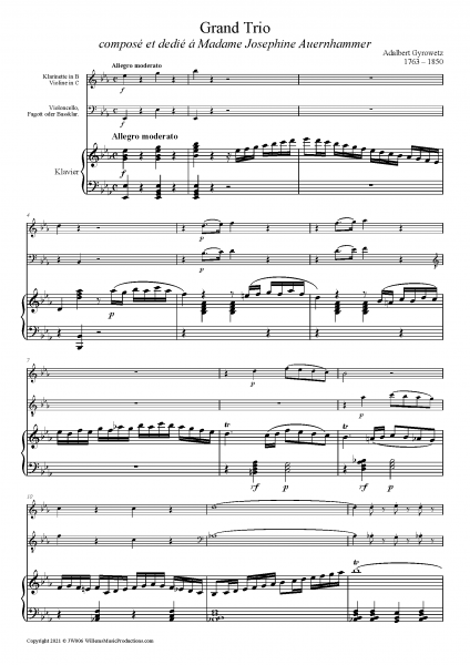 JW006 Grand Trio, Adelbert Gyrowetz (1763 – 1850)